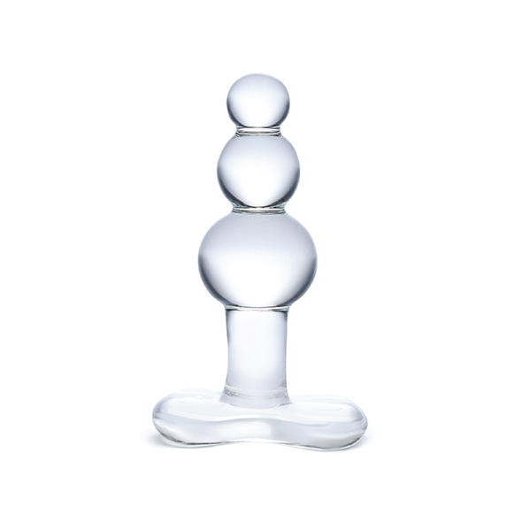 Plug anale in vetro a sfere con base a T